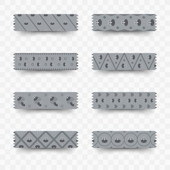 Set of Rhinoceros washi tape vector