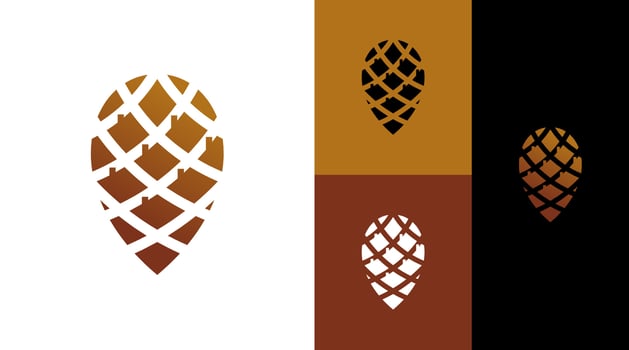 Pinecone Nature House Mortgage Real Estate Logo Design Concept vector