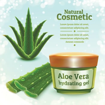 Aloe vera concept background, realistic style vector