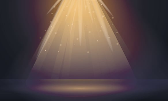 Spotlight concept banner, cartoon style vector