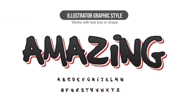 Black bold brush graffiti typography vector