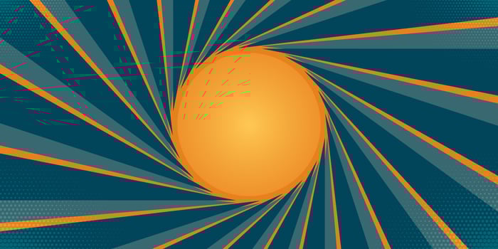 Pastel color spiral background. Classic style shining sun background. Comic cartoon vector