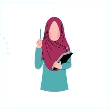 Muslim Teacher Holding A Book vector
