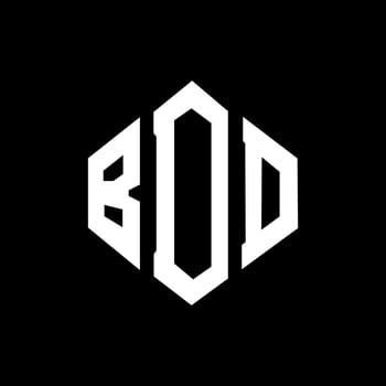 BDD letter logo design with polygon shape. BDD polygon and cube shape logo design. BDD hexagon vector logo template white and black colors. BDD monogram, business and real estate logo.