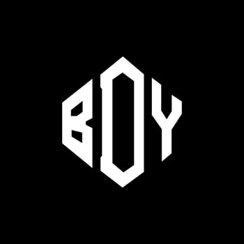 BDY letter logo design with polygon shape. BDY polygon and cube shape logo design. BDY hexagon vector logo template white and black colors. BDY monogram, business and real estate logo.