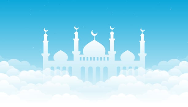 Eid Mubarak Islamic greeting card, poster, banner design, vector illustration