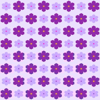 Seamless abstract simple floral pattern. Violet tone of color vector background. Paper, cloth, fabric, cloth, dress, napkin, cover, bed, printing, or wrap.