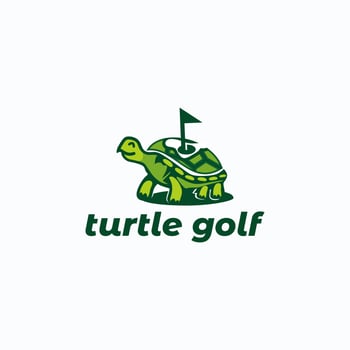 turtle golf logo vector