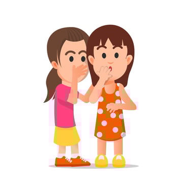 Little girl whispered something to her friend vector