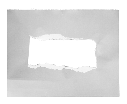 torn paper with the curled rolls ripped sides. a long black hole of torn on the white paper. realistic torn paper with the ripped edges for copy space and text. png