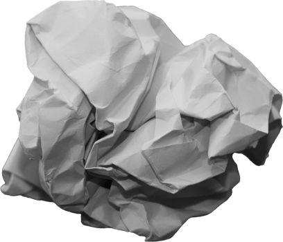White crumpled paper balls for design element png