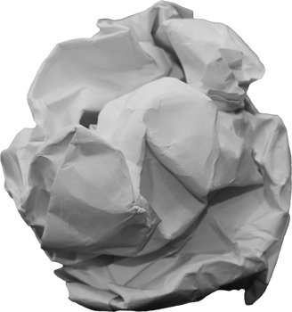 White crumpled paper balls for design element png