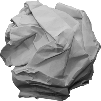 White crumpled paper balls for design element png