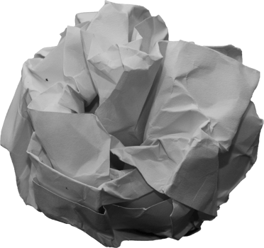White crumpled paper balls for design element png