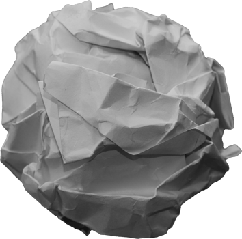 White crumpled paper balls for design element png