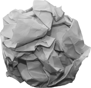 White crumpled paper balls for design element png