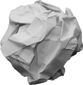 White crumpled paper balls for design element png