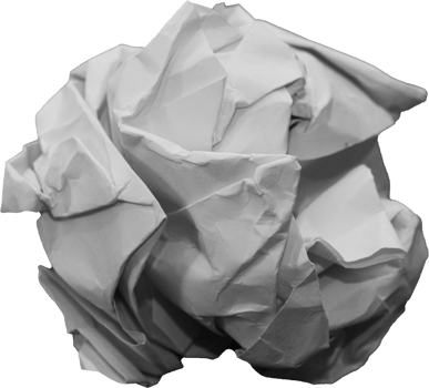 White crumpled paper balls for design element png