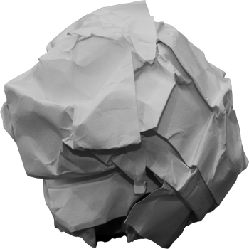 White crumpled paper balls for design element png