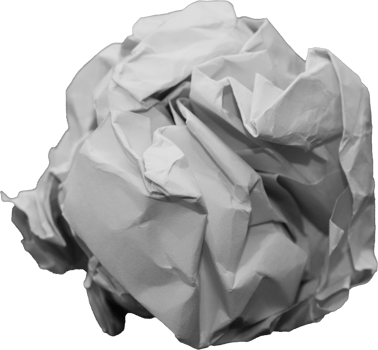 White crumpled paper balls for design element png
