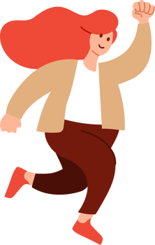 People are jumping with joyful expressions. Young people in casual fashion flat design illustration. png