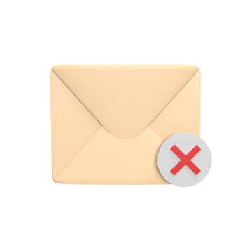 Message Failed to send 3d icon model cartoon style concept. render illustration png