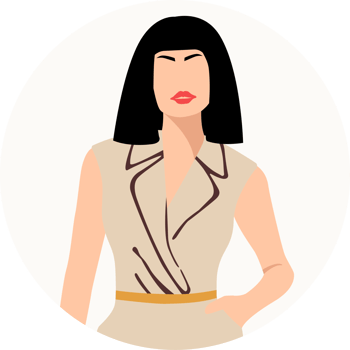 portrait stylish young women dressed in casual and formal outfits. Flat design illustrations of woman portrait in trendy fashionable style png