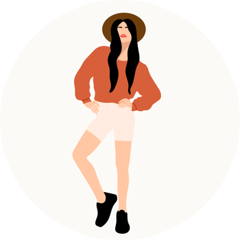 portrait stylish young women dressed in casual and formal outfits. Flat design illustrations of woman portrait in trendy fashionable style png