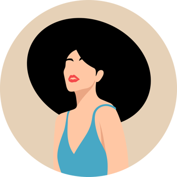 portrait stylish young women dressed in casual and formal outfits. Flat design illustrations of woman portrait in trendy fashionable style png