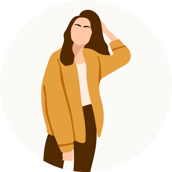 portrait stylish young women dressed in casual and formal outfits. Flat design illustrations of woman portrait in trendy fashionable style png
