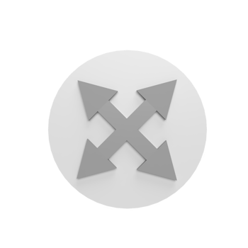 Arrow direction 3d icon model cartoon style concept. render illustration png
