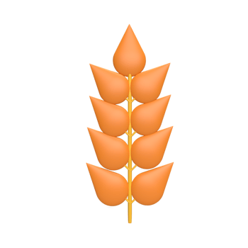 Wheat 3d icon model cartoon style concept. render illustration png