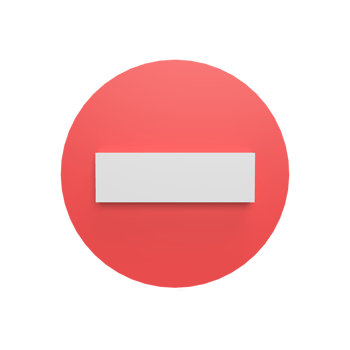 No entry mark 3d icon model cartoon style concept. render illustration png