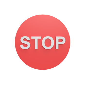 Stop mark 3d icon model cartoon style concept. render illustration png
