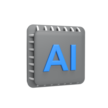 Processor 3d icon model cartoon style concept. render illustration png