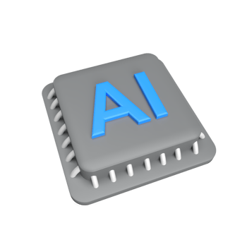 Processor 3d icon model cartoon style concept. render illustration png