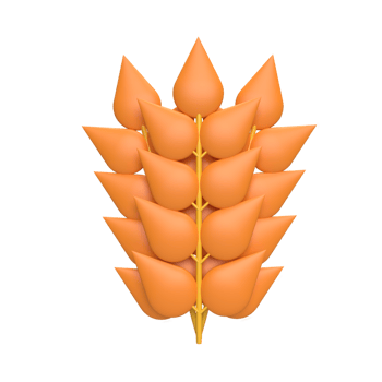 Wheat 3d icon model cartoon style concept. render illustration png