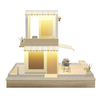 coffee shop model restaurant 3d illustration png