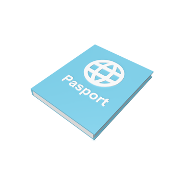 Passport book 3d icon model cartoon style concept. render illustration png