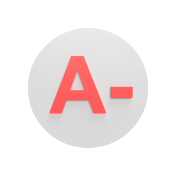 Grade A- 3d icon model cartoon style concept. render illustration png