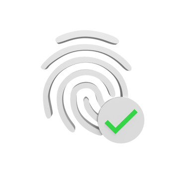 Correct fingerprint 3d icon model cartoon style concept. render illustration png