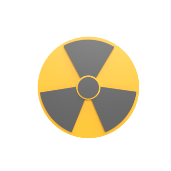 Nuclear badge 3d icon model cartoon style concept. render illustration png