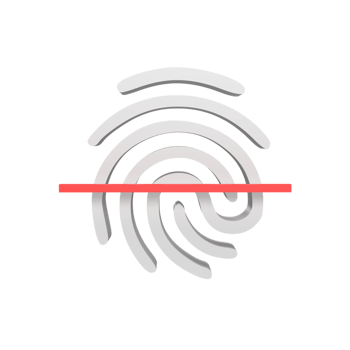 Scanned fingerprint 3d icon model cartoon style concept. render illustration png