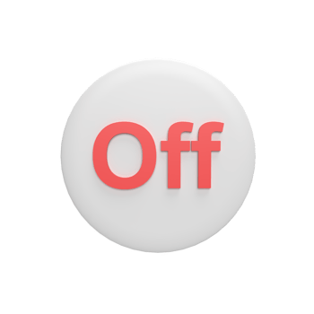 3D Off Button. render object png