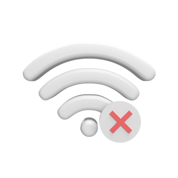 3D Wifi icon with cross mark concept. rendered illustration png