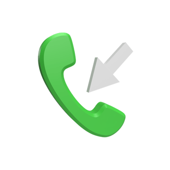 3D incoming call concept. rendered illustration png