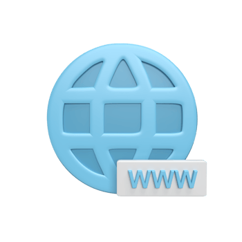 3D web icon with www concept. rendered illustration png