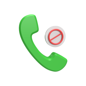 3D Blocked Call concept. rendered illustration png