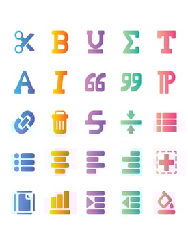 Text Editor Icon Set 30 isolated on white background vector
