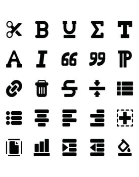 Text Editor Icon Set 30 isolated on white background vector